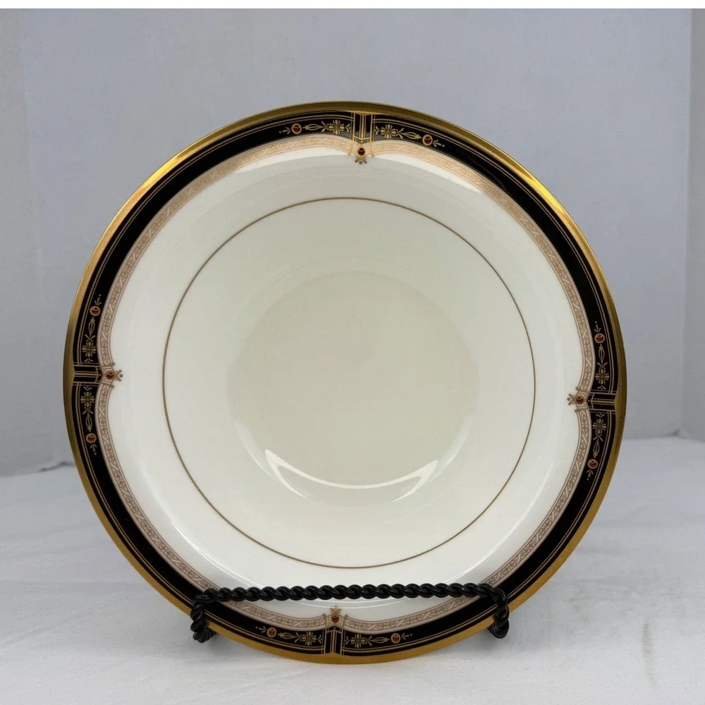 Noritake Gold and Sable 9758 Bone China Serving Bowl Gold‎ Art Deco Japan